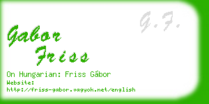 gabor friss business card